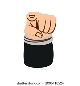 pointing left hand isolated icon