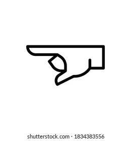 Pointing Left, Hand Sign Icon Logo Illustration Vector Isolated. Hand Sign and Gesture Icon-Set. Suitable for Web Design, Logo, App, and UI. Editable Stroke and Pixel Perfect. EPS 10.
