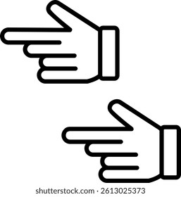 Pointing Left Line Vector Icon Design