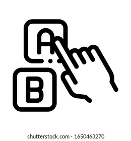 Vektorillustration des Punktschreibens. Rahmenzeichen-Buchstabensignierung. Illustration des isolierten Stumpfsymboles