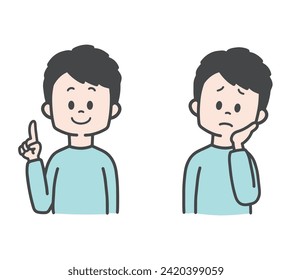 Ilustración vectorial de hombre confundido