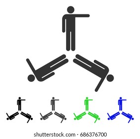 Pointing Men flat vector icon. Colored pointing men gray, black, blue, green icon variants. Flat icon style for application design.