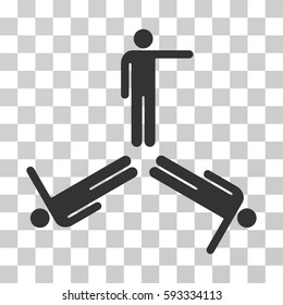 Pointing Men icon. Vector illustration style is flat iconic symbol, gray color, transparent background. Designed for web and software interfaces.