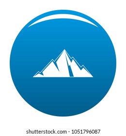 Pointing mountain icon vector blue circle isolated on white background 