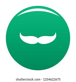 Pointing mustache icon. Simple illustration of pointing mustache vector icon for any design green