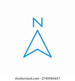 pointing north icon sign vector