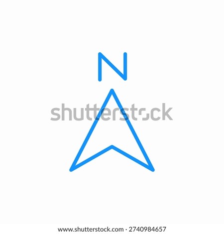 pointing north icon sign vector
