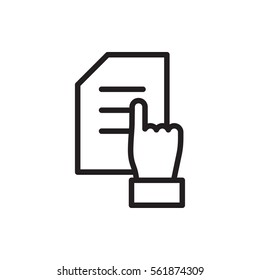 pointing on document icon illustration isolated vector sign symbol