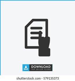 pointing on document icon illustration isolated vector sign symbol