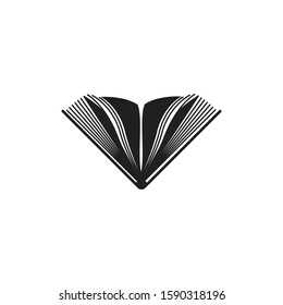 Pointing up and open book vector symbol