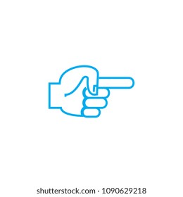 Pointing out the place vector thin line stroke icon. Pointing out the place outline illustration, linear sign, symbol concept.