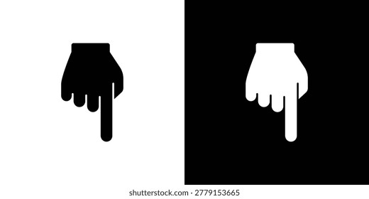 Pointing, point, downward icon Finger Click