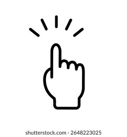 Pointing to a point, hand cursor icon