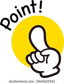 Pointing. point. icon. check. click. Number one.