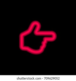 Pointing Right red glowing neon ui ux icon. Glowing sign logo vector
