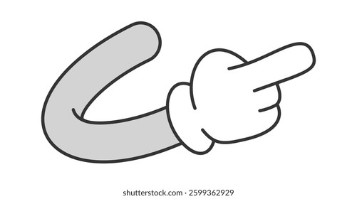 Pointing right retro comic hand