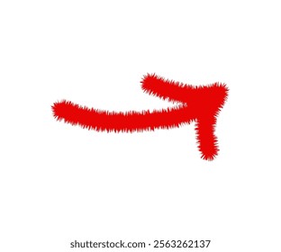 pointing right side direction red arrow icon hand drawn vector isolated 