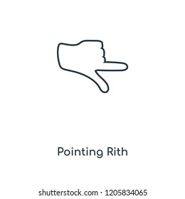 Pointing Rith concept line icon. Linear Pointing Rith concept outline symbol design. This simple element illustration can be used for web and mobile UI/UX.