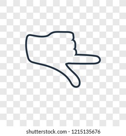 Pointing Rith concept vector linear icon isolated on transparent background, Pointing Rith concept transparency concept in outline style