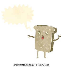 pointing toast cartoon character