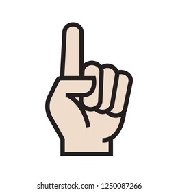 Pointing up, hand icon. Simple flat design. Isolate on white background.