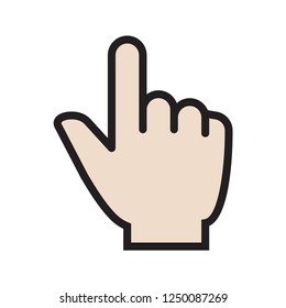 Pointing up, hand icon. Simple flat design. Isolate on white background.
