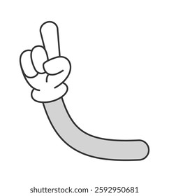 Pointing upward comic hand gesture