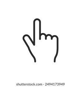Pointing Upwards Finger, linear style icon. hand with an upwards pointing finger. Editable stroke width.