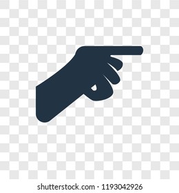Pointing vector icon isolated on transparent background, Pointing transparency logo concept