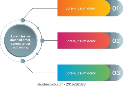 Pointing vector infographic for 3 points with icon