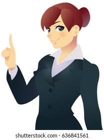 pointing woman