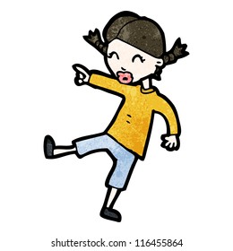 pointing woman cartoon