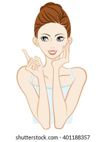 Pointing Woman -Skin care image