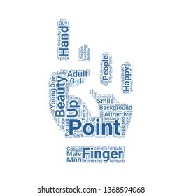 pointing up word cloud. tag cloud about pointing up