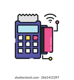 A point-of-sale machine with wireless payment system Function Processes digital payments and prints receipts