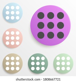 conjunto de colores de distintivos de puntos. Glifo simple, vector plano de iconos web para ui y ux, sitio web o aplicación móvil