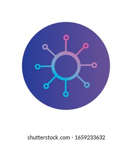 points circuit gradient style icon design, futuristic virtual technology modern innovation digital entertainment tech and simulation theme Vector illustration