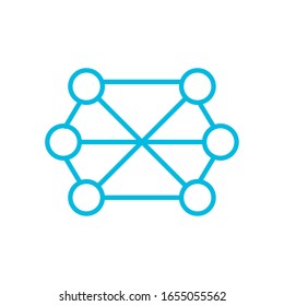 points circuit line style icon design, futuristic virtual technology modern innovation digital entertainment tech and simulation theme Vector illustration