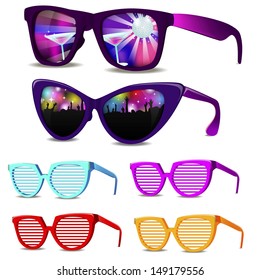 Points club set with reflection. vector illustration