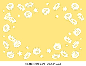 Points coin and stars. Frame design. Vector illustration. 