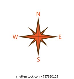 points of the compass icon flat color