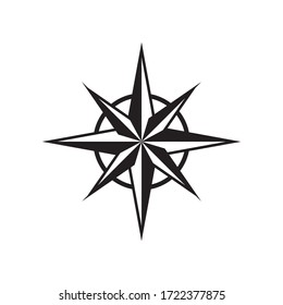 Points Of The Compass Icon On White Background