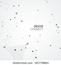 Points connected by straight lines into simple creative forms.