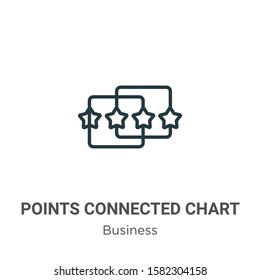Points connected chart outline vector icon. Thin line black points connected chart icon, flat vector simple element illustration from editable business concept isolated on white background