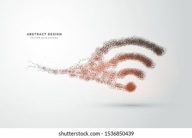 Points are connected and create a sign wi-fi network wireless Internet.  Concept for mobile and wi-fi data network.