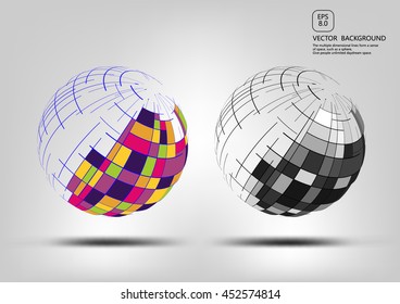 Points and curves spherical wireframes and technical abstract illustrations