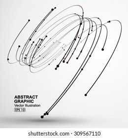 Points and curves of spiral abstract graphics.