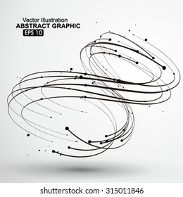 Points and curves of spiral abstract graphics.