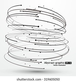 Points and curves of spiral abstract graphics.