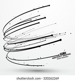 Points and curves of spiral abstract graphics.